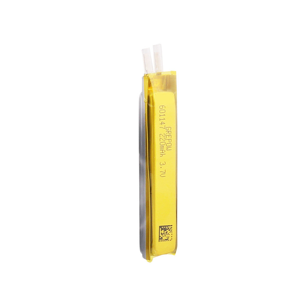 Grepow 6011047 3.7V 220mAh 1S1P LiPo Battery, Grepow 6011047 3.7V 220mAh 1S LiPo battery pouch cell with yellow wrap and small 2-pin connector