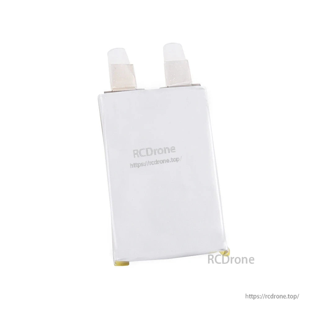 Grepow 6824037 LiPo battery pouch cell with white wrap and two metal tabs for solder connections