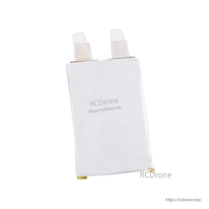 Grepow 6824037 LiPo battery pouch cell with white wrap and two metal tabs for solder connections