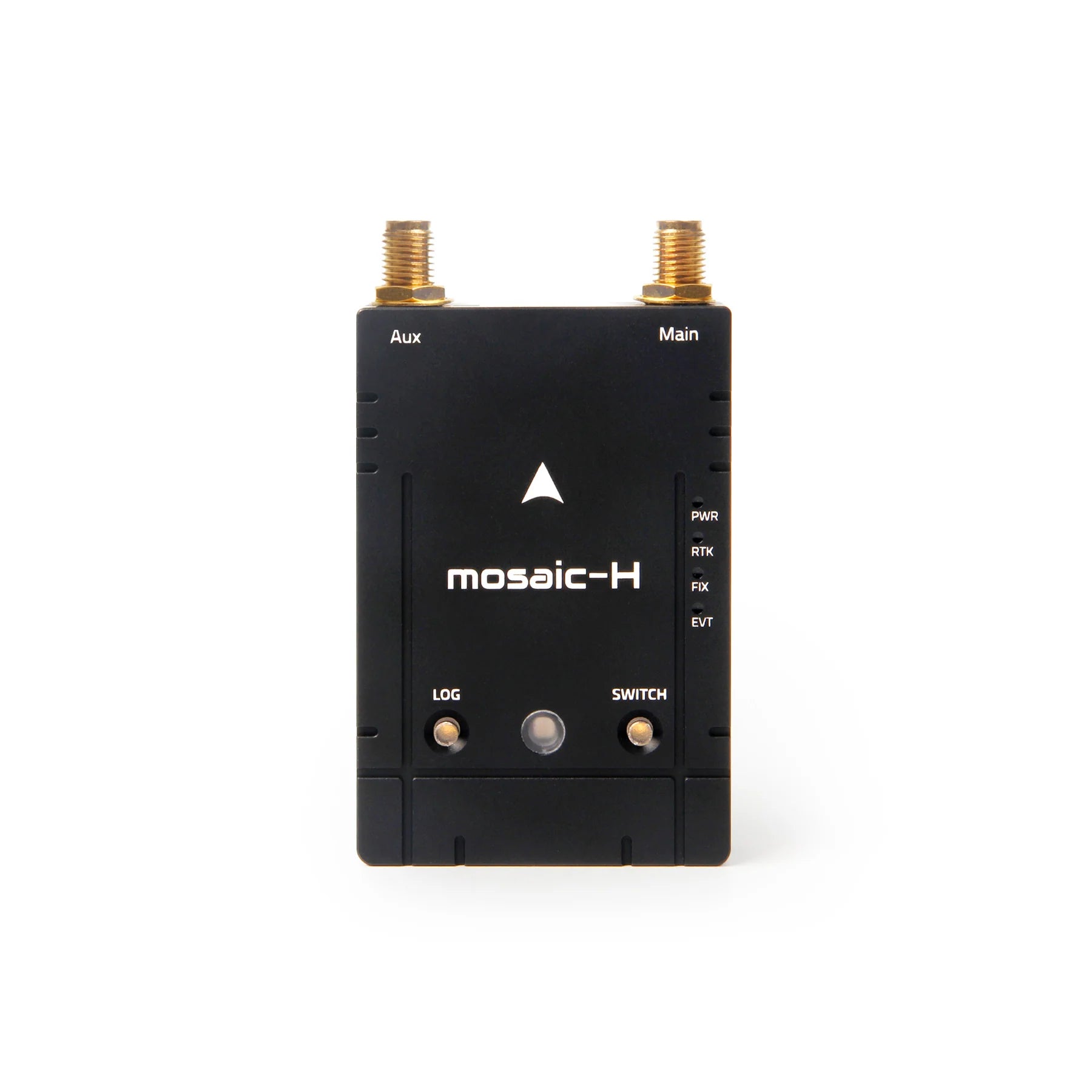 Holybro H-RTK Mosaic-H Dual-Antenna RTK GPS, Holybro H-RTK Mosaic-H dual-antenna RTK GPS for drones includes Septentrio receiver, IST8310 magnetometer, and ports: Aux, Main, PWR, RTK, FIX, EVT.