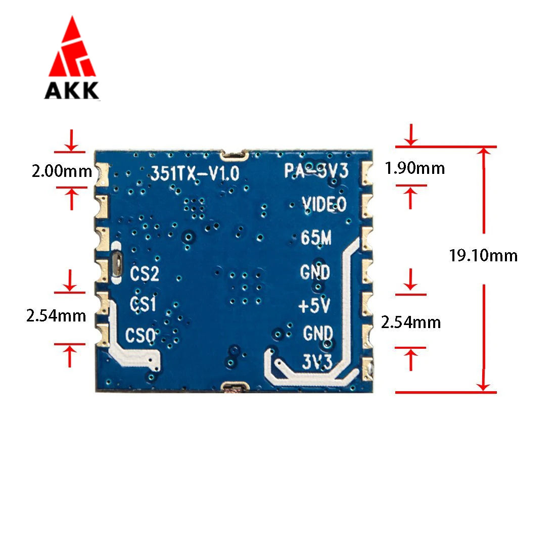 AKK 331 VRX - 5.8GHz FPV AV Receiver Module for goggles and FPV monitor/ 351 FPV Transmitter Module for Racing Drone DIY Build 14 AKK 331 VRX, AKK 2.0Omm 351TX-V1.O PAegV3
