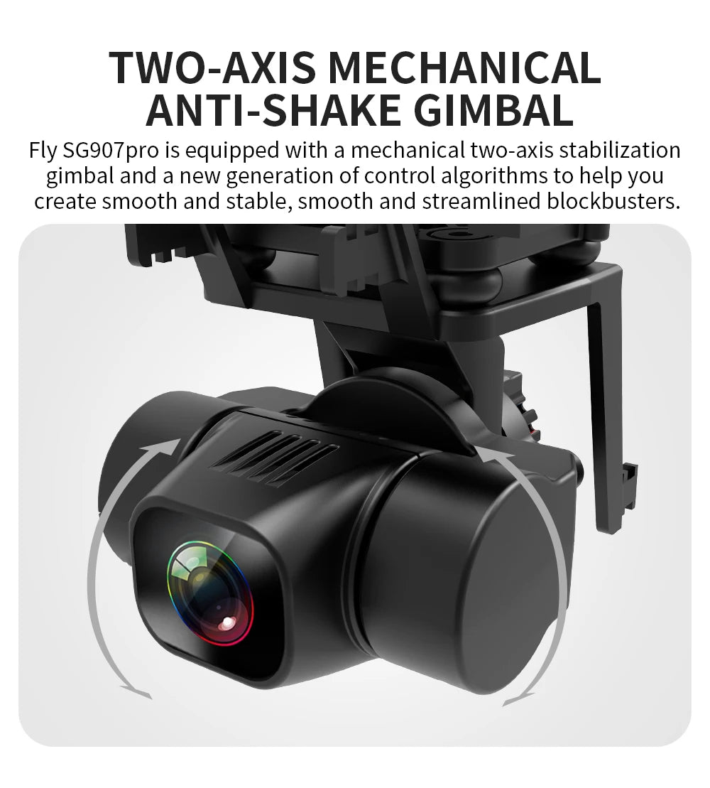 SG907 MAX Drone - 4K HD Professional 3-Axis Gimbal Brushless Motor 5G WIFI GPS HD Dual Camera Foldable Quadcopter FPV RC Dron Professional Camera Drone 44 SG907 MAX Drone, Fly SG907pro is equipped with a mechanical two-axis stabilization