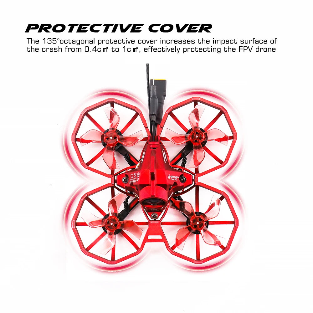 TCMMRC MULTIGP Junior Racer 75, 135*octagonal protective cover increases the impact surface of the crash from 0.4