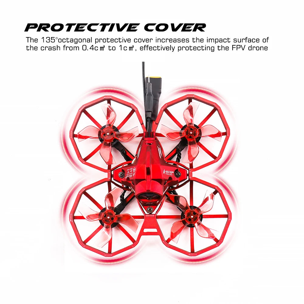 TCMMRC MULTIGP Junior Racer 75 - Professional Mini Quadcopter AIO FC with Caddx HD Camera FPV Racing Drone Kit RTF Indoor Toy 11 TCMMRC MULTIGP Junior Racer 75, 135*octagonal protective cover increases the impact surface of the crash from 0.4