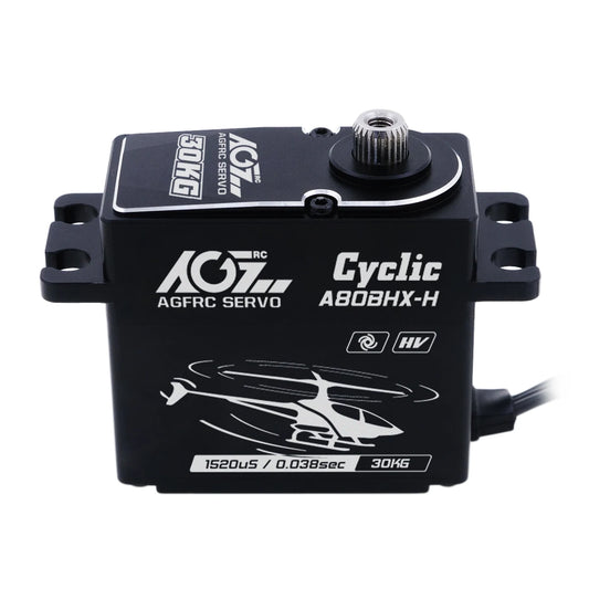 AGFRC A80BHX-H - 30KG 0.038Sec 25T Aluminum Case  High Torque HV Brushless Cyclic Servo For 570-800 Class Helicopter Swash Plate
