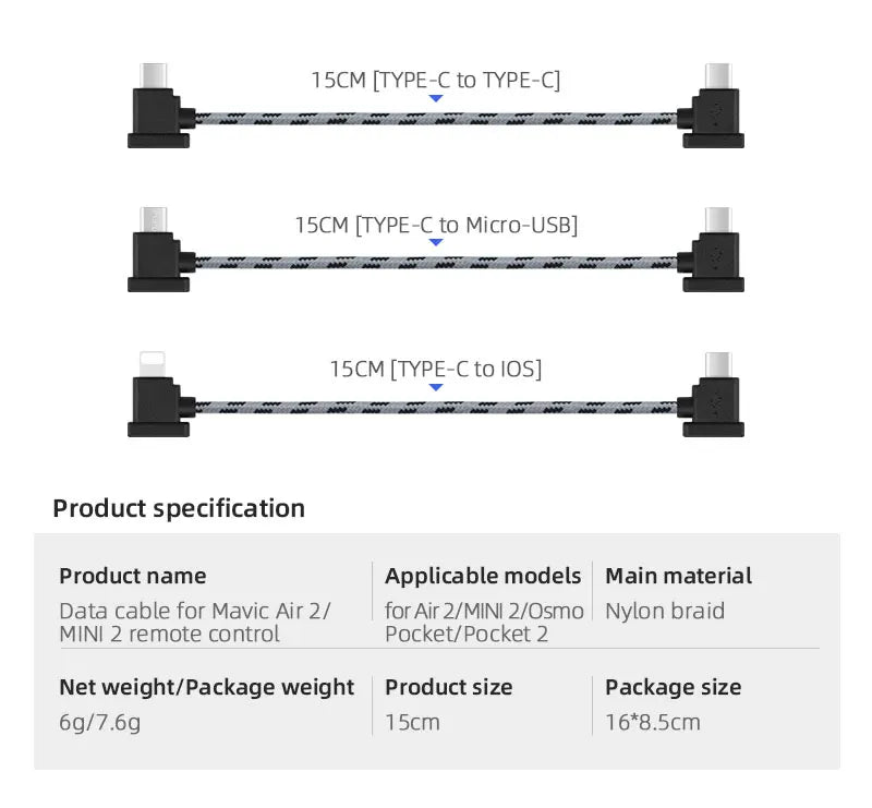 15CM TYPE-C to IOS Product name Applicable models Main material