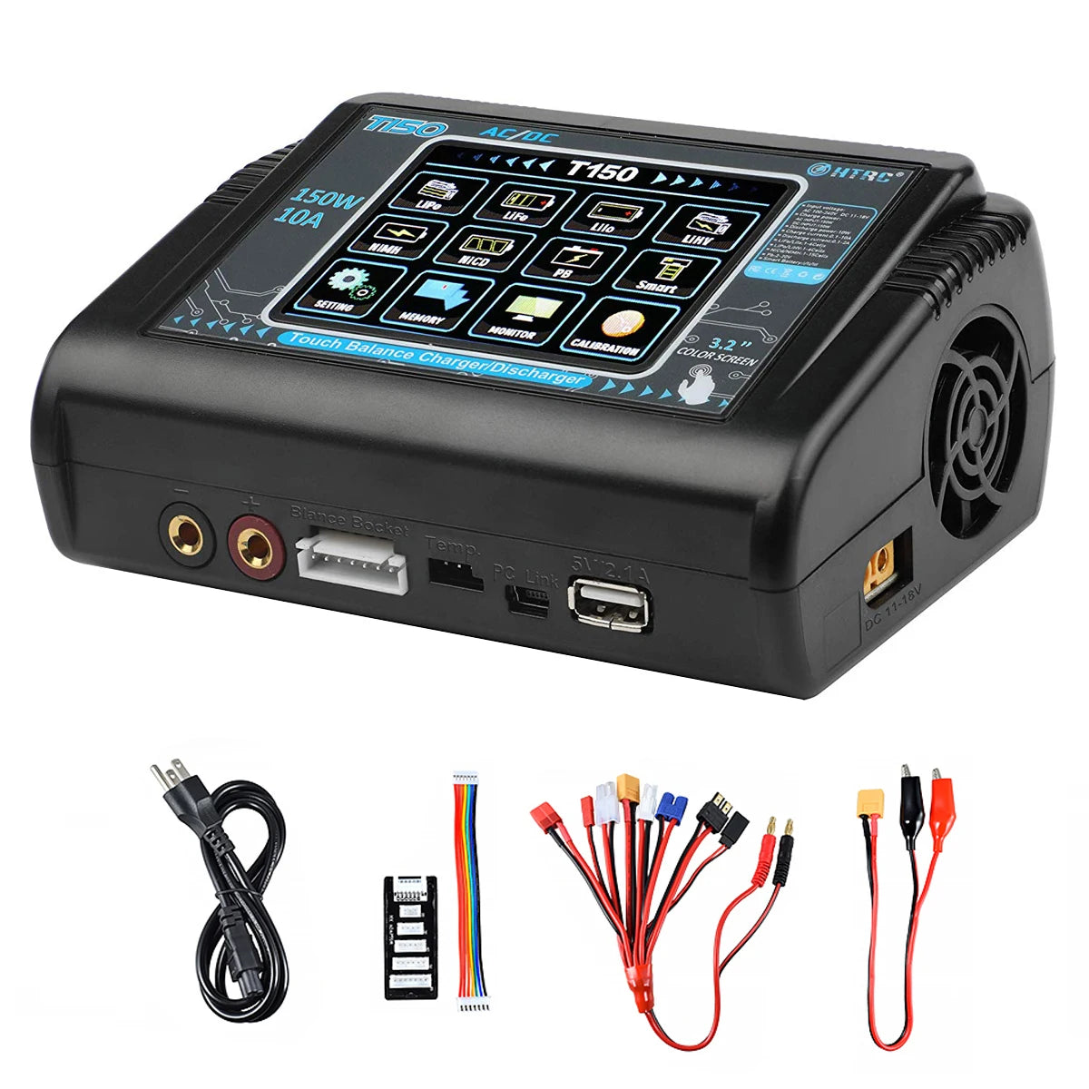 HTRC T240 Duo Lipo Charger - Battery Discharger Dual Channel AC 150W DC 240W Touch Screen RC Charger for Model Car Toy 38 HTRC T240 Duo Lipo Charger, HTRC T240 Duo Lipo