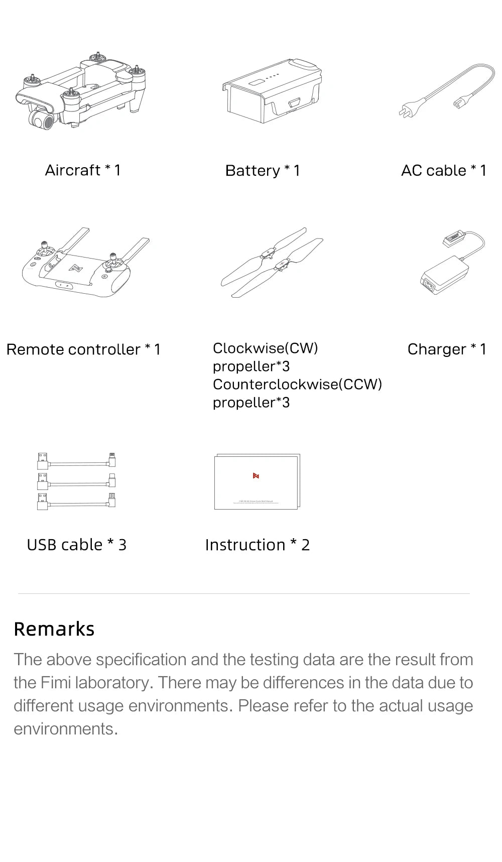 FIMI X8se 2022 V2 4K HD Camera Drone, the above specification and the testing data are the result from the Fimi laboratory .