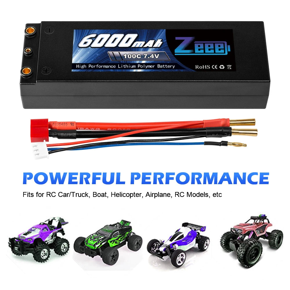 Zeee Lipo Battery, 700C 7.4V High Per formance Lithiun Po yiner Battery RoHS