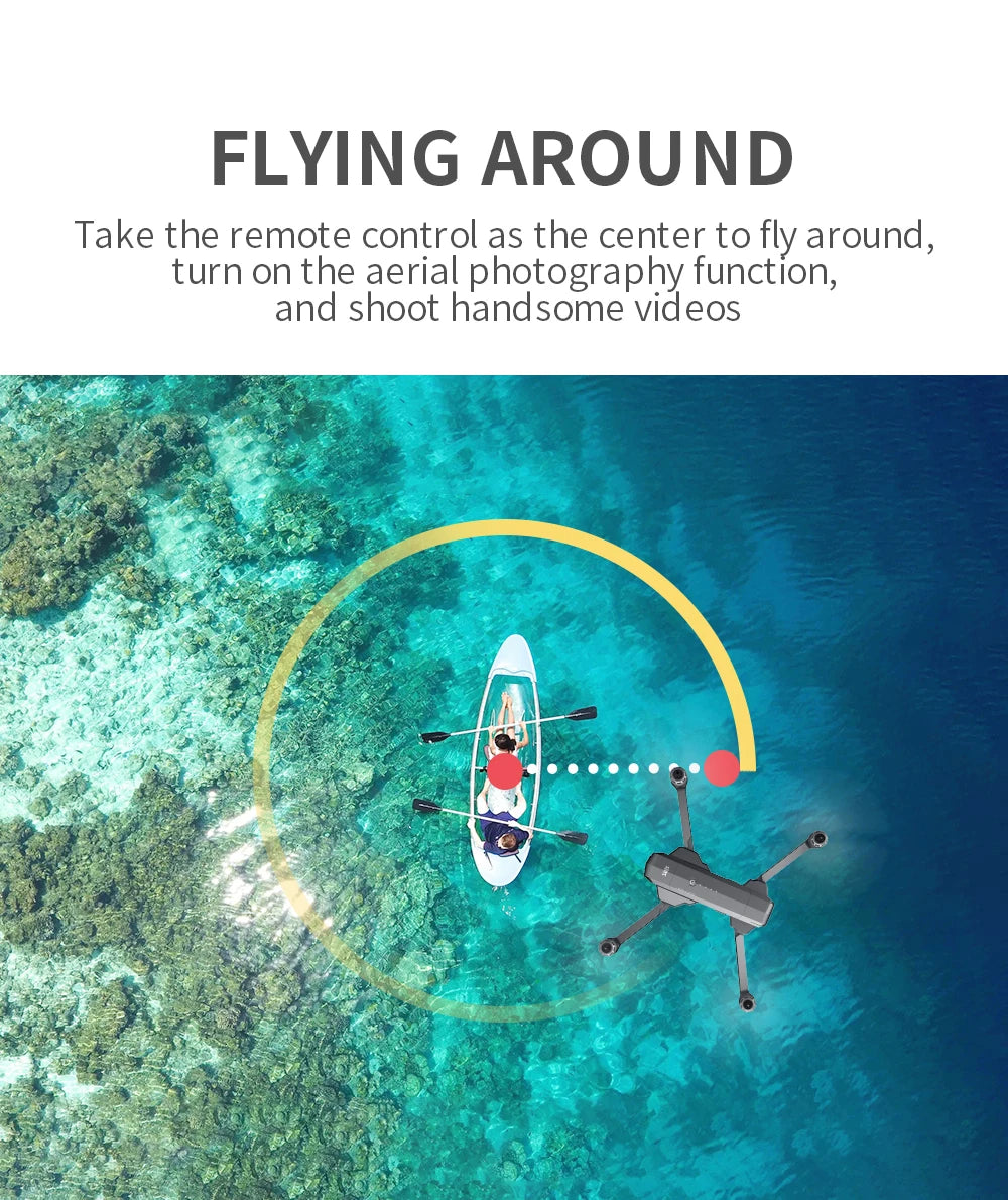 F11S PRO Drone - Supports 64G TF Card Professional 4K HD Camera Gimbal Brushless 5G Wifi Gps System Rc Distance 3Km RC Drones Toys Professional Camera Drone 44 F11S PRO Drone, FLYING AROUND Take the remote control as the center to fly around . turn