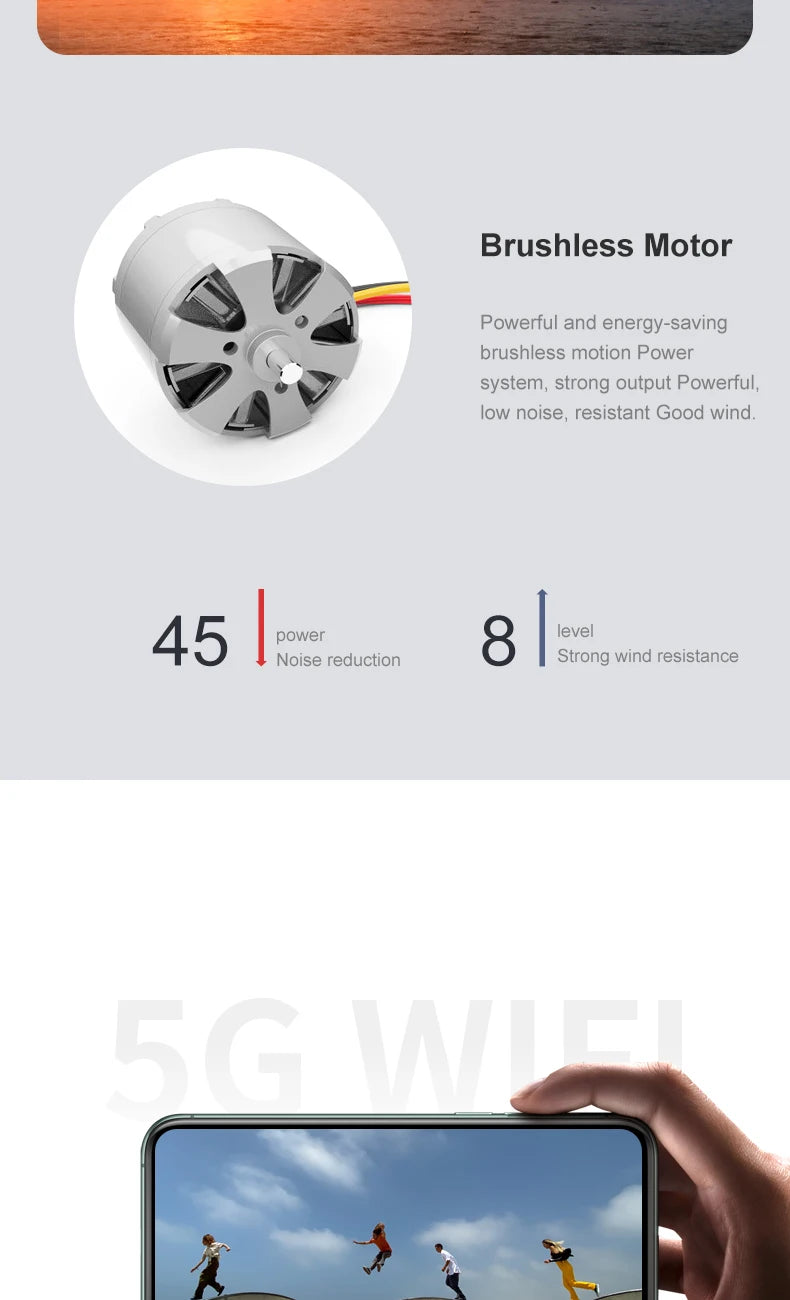 4DRC F8 Drone, brushless motor powerful and energy-saving brushless motion power system