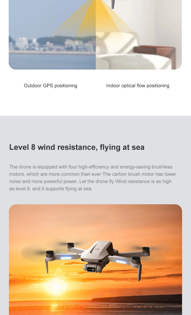 4DRC F8 Drone, the drone is equipped with four high-efficiency and energy-saving brush