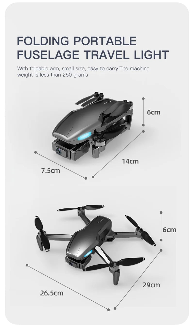 H851 GPS Drone - 4K HD Dual Camera Wifi Fpv 2-Axis RC Helicopter Height Hold Headless Mode Professional Foldable Quadcopter RC Toy Professional Camera Drone 34 H851 GPS Drone, PORTABLE FUSELAGE TRAVEL LIGHT With foldable arm, small size