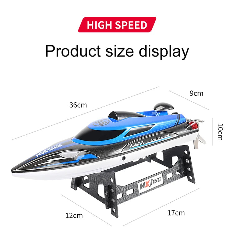HJ808 RC Boat, HIGH SPEED Product size display 9cm 36cm 3 12cm 17c
