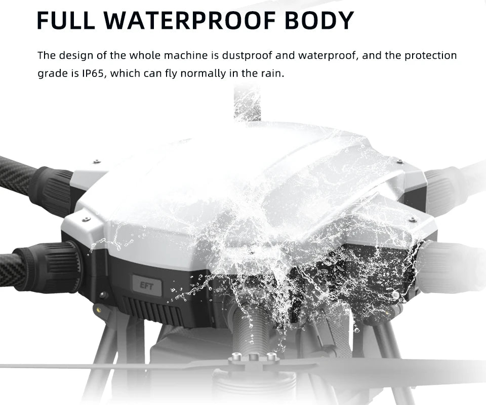 EFT X6100 Industrial Drone, the design of the whole machine is dustproof and waterproof . the protection grade is IP65