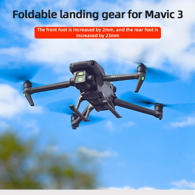 Foldable Landing Gear for DJI Mavic 3/3 Classic Height Extender long Leg Foot Gimbal Camera Protector Stand Drone Accessories 10 foldable landing gear for Mavic 3 The front foot is increased by Zmm, and the