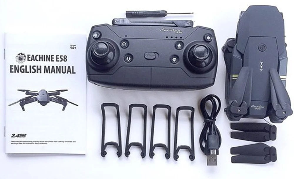 Eachine E58 Drone - Wide Angle HD 1080P/720P/480P Camera WIFI FPV Hight Hold Mode Foldable Arm RC Quadcopter Drone X Pro RTF Dron 31 Eachine E58 Drone, connect to your drone via a mobile phone to experience the unforgettable