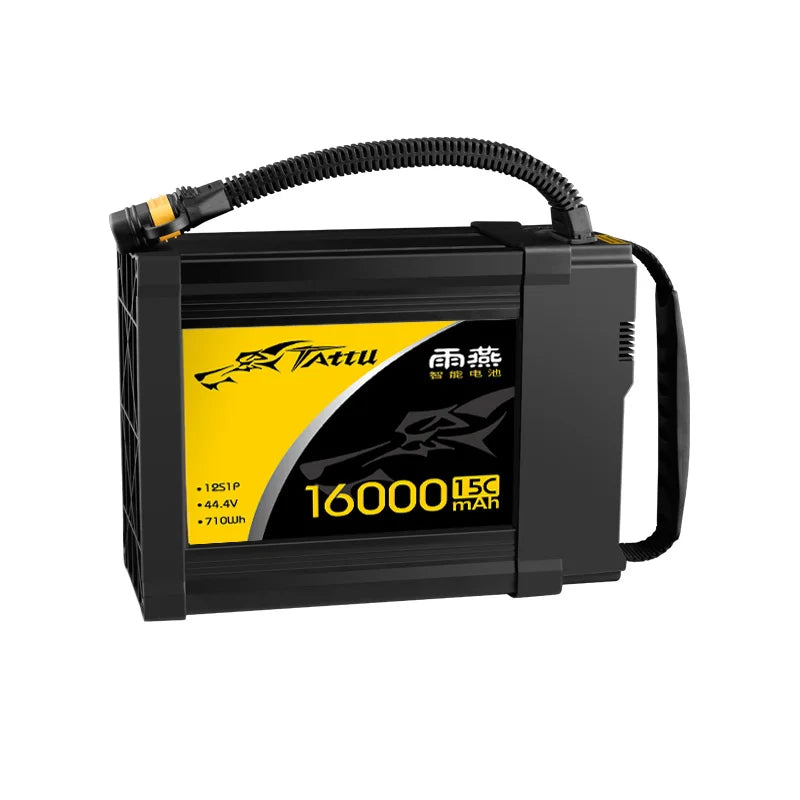 TATTU 16000mAh 44.4V 12S LiPO Battery Burst 25C Large Load Multi-rotor FPV Agricultural Drone Six-rotor Octorotor Agriculture Drone Battery 11 each battery is NEWLY PRODUCED, NEVER LONG-TERM STORAGE
