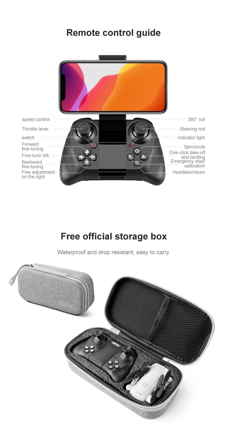 V9 RC Mini Drone, remote control guide speed control 360" roll throttle lever steering rod switch indicator