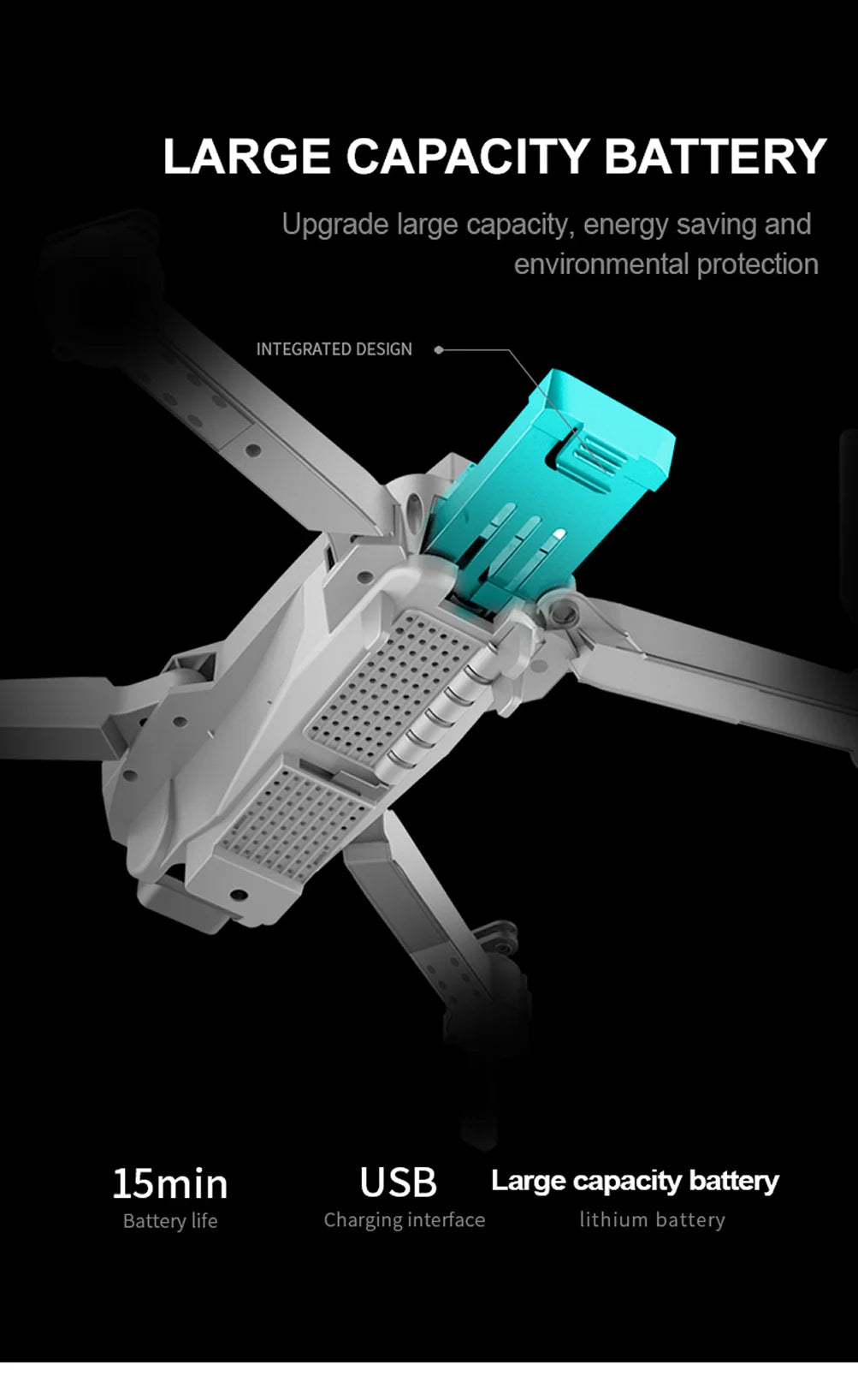 E59 Drone, large capacity battery upgrade large capacity, energy saving and environmental protection integrated design