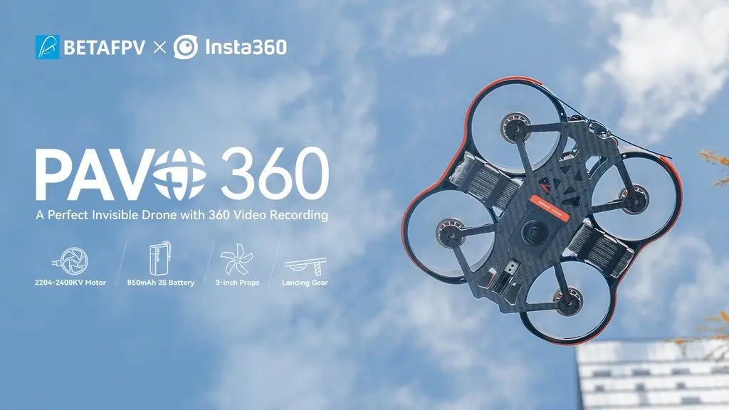 BETAFPV Pavo360 FPV Drone, BETAFPV Insta360 PAVA; 360 A Perfect Invisible Drone with 360