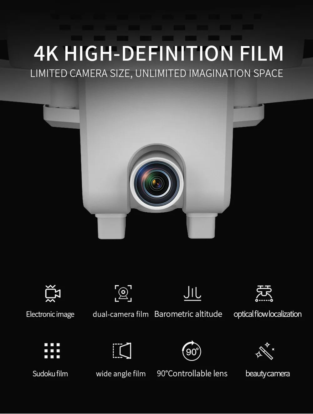 Visuo XS818 GPS Drone, Jil Electronicimage dual-camera film Barometrical altitude opticalflowlocalization