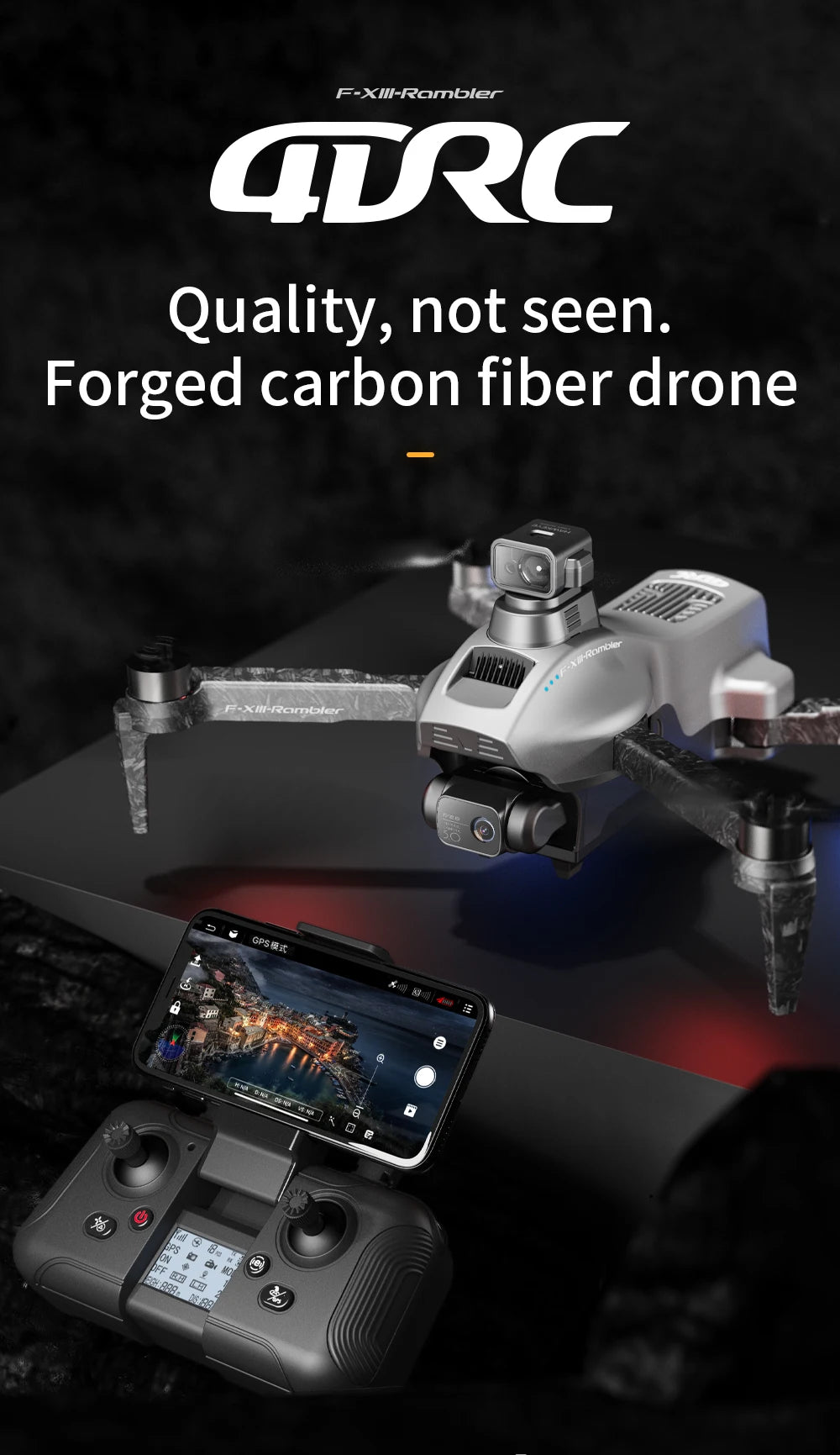 4DRC F13 - GPS Drone, F-XIII-Rambler @URC Quality,