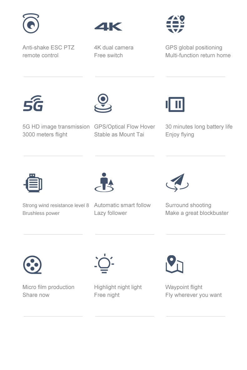 F11 PRO Drone - GPS 4K HD Dual HD Camera Professional WIFI FPV Aerial Photography Brushless Motor Quadcopter Dron Toys Professional Camera Drone 18 F11 PRO Drone, 5G 5G HD image transmission GPSIOptical Flow Hover 30 minutes long battery