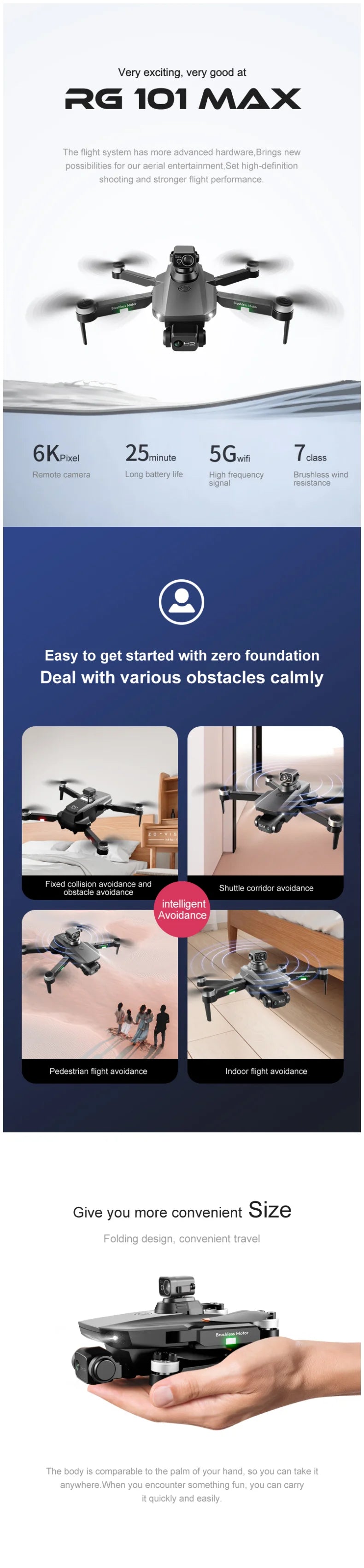 GR101 Drone ESC HD Camera 6K professional camera gps Quadcopter 10 GR101 Drone, rg 101 max the flight system has more advanced hardware brings new