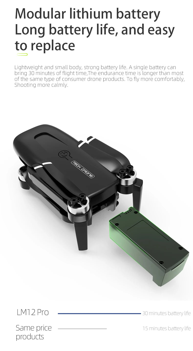 LM12 Drone, modular lithium battery long battery life, and easy to replace lightweight and small
