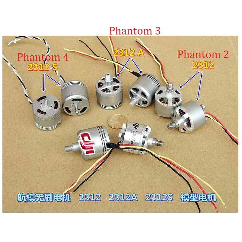 4PCS DJI (Original) Phantom Brushless Motor - 2312 2312A 2312S Brushless Motor For Multi-axis Aircraft DIY 800KV 960KV CW/CCW 12 4PCS DJI (Original) Phantom Brushless Motor, the actual running speed is about 10,000 rpm with a 12V brushless ESC