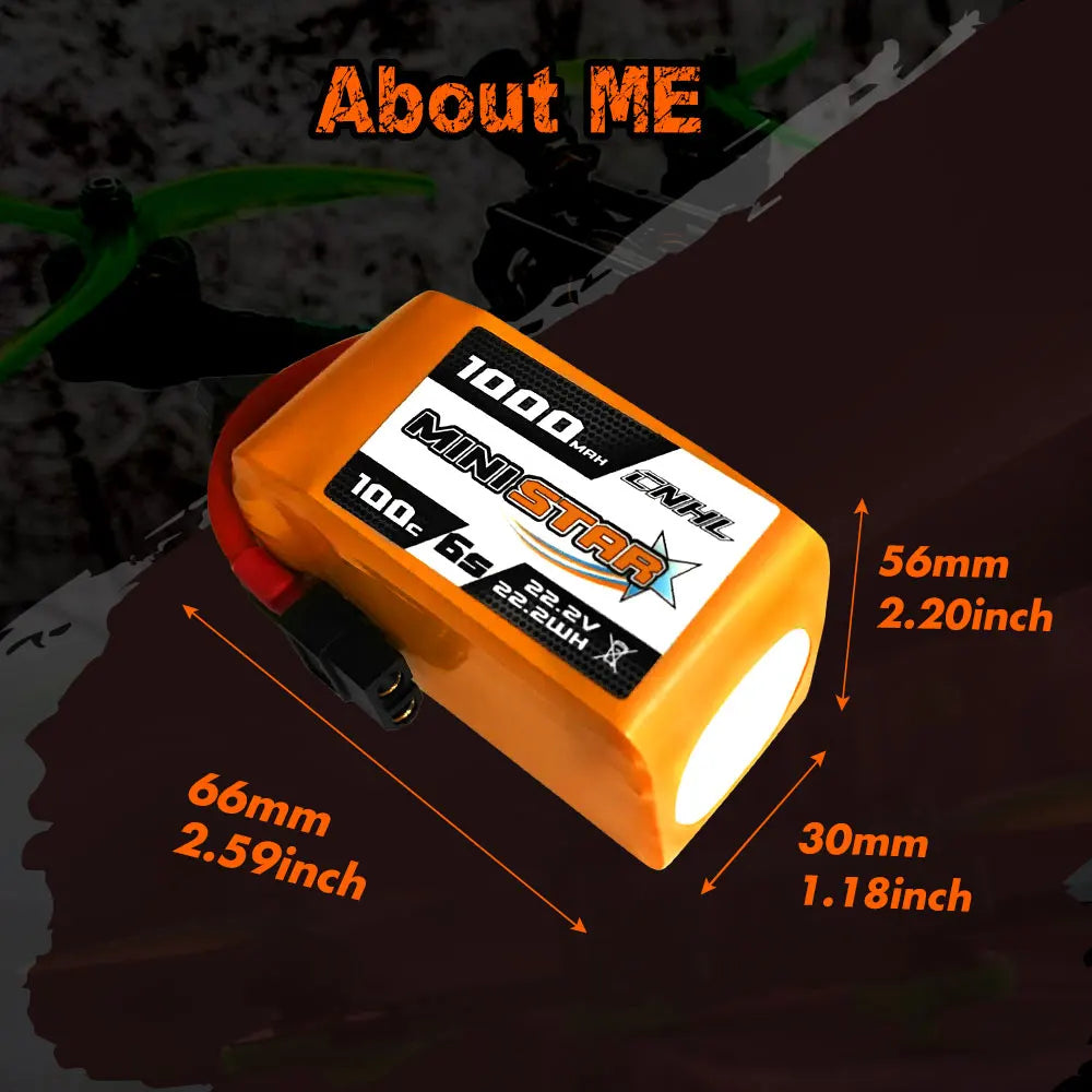 CNHL RC 2S 4S 5S 6S Lipo Battery for FPV Drone, 1000mah 100c 6s Stock Number 1001006G Capacity 1000mAh
