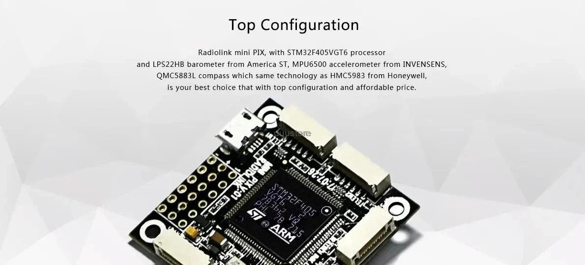 Radiolink Mini PIX M8N GPS Flight Controller , radiolink mini PIX, with STM32F4OSVGT6 processor and