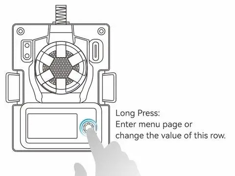 BETAFPV ExpressLRS ELRS, Long Press: Enter menu page or change the value of this row