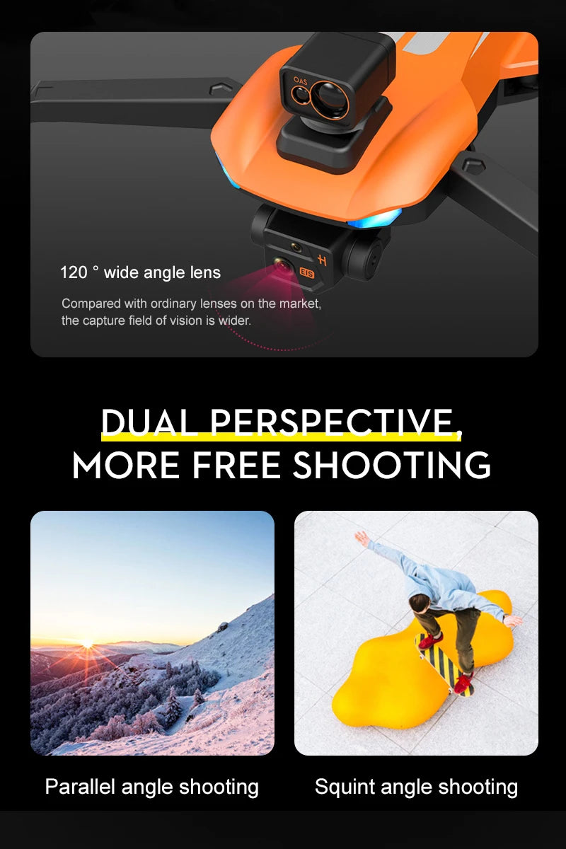 AE8 Pro Max Drone, 120 wide angle lens Compared with ordinary lenses on the market; the capture field of vision is