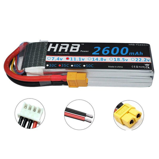 HRB 3S 11.1V Lipo Battery, HRB YS HaB Power 2600mAh OZ.4v 11lv