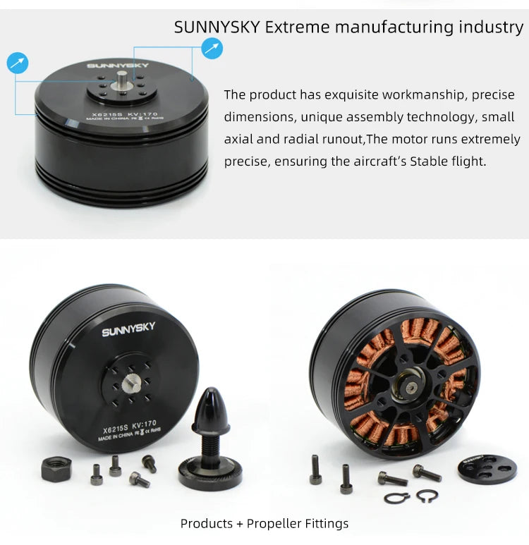 1/2/4PCS SunnySky X6215S Brushless Motor - XS-Series With Accessories 170KV 210KV 350KV for RC Racing Drone Brushless Motor 10 1/2/4PCS SunnySky X6215S Brushless Motor, SUNNYSKY Extreme manufacturing industry product has exquisite workmanship, precise 3eer88