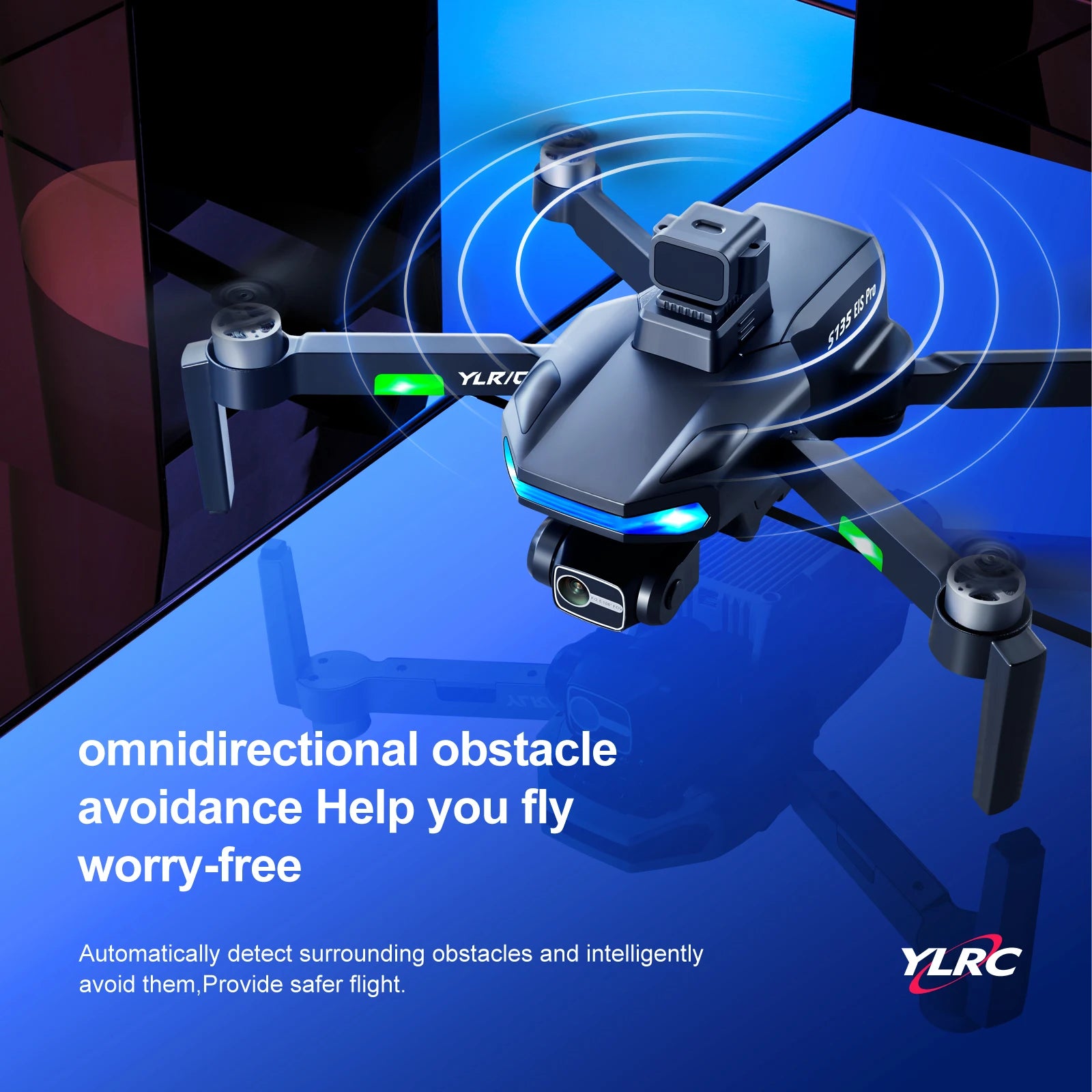 S135 Drone, YLRIG omnidirectional obstacle avoidance Help you fly worry-free Automatically detect