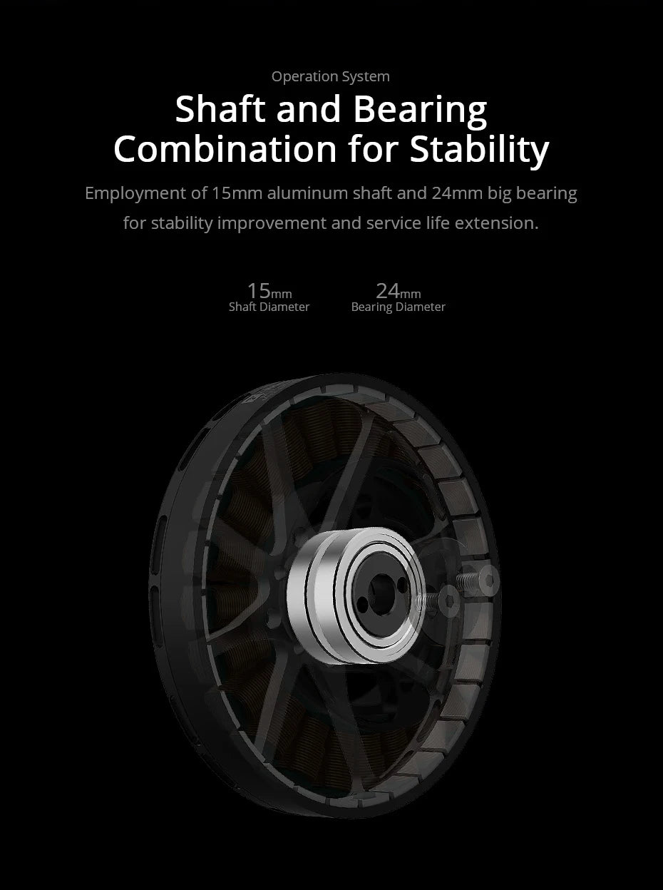 T-motor MN7005 KV230 Light Efficient Motor - Max Thrust 5.0KG Energy-saving Antigravity For Quadcopter Helicopter UAV Unmanned Boats RC Drones 10 T-motor, 1Smm aluminum shaft and 24mm big bearing for stability improvement and service life extension .