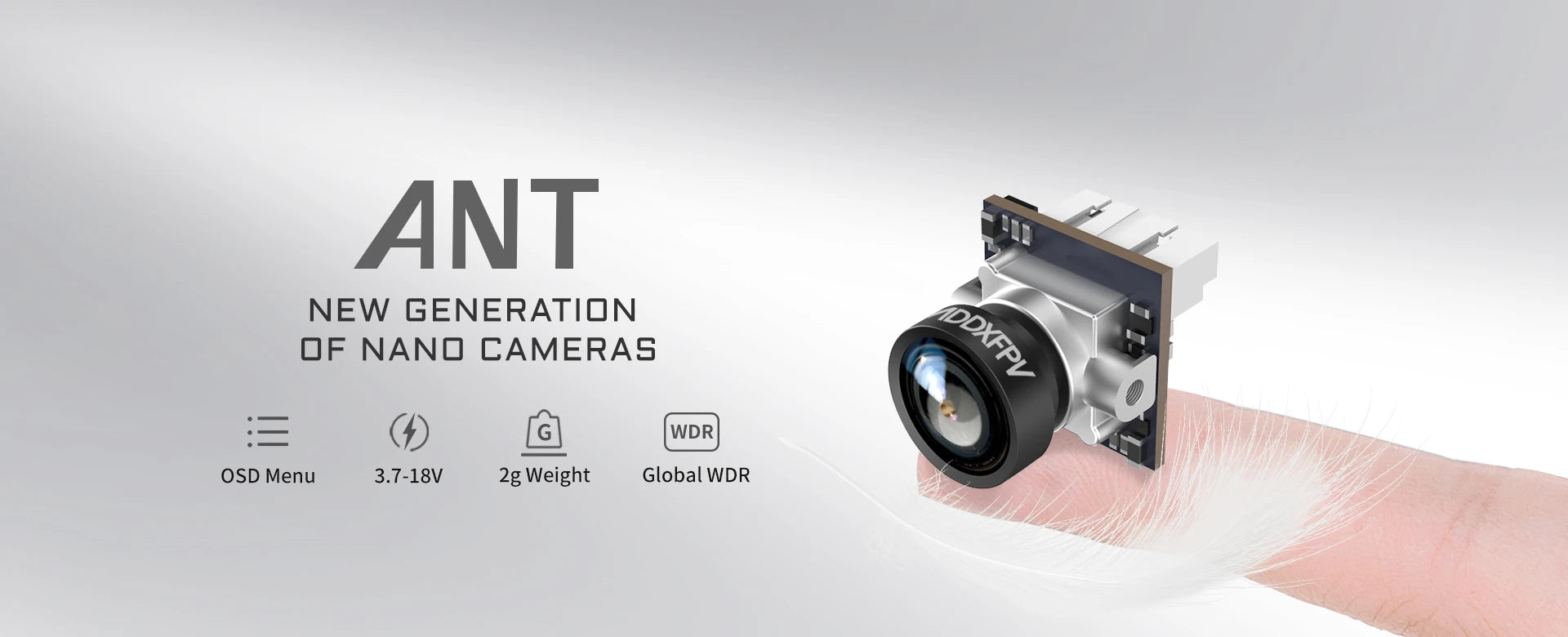 CADDX ANT / ANT LIE 1200TVL Global WDR OSD 1.8mm Ultra Light FPV Nano Camera 16:9 4:3 NTSC / PAL for RC FPV Cinewhoop Toothpick 14 ANT NEW GENERATION OF NANO CAMERAS WDR OSD Menu