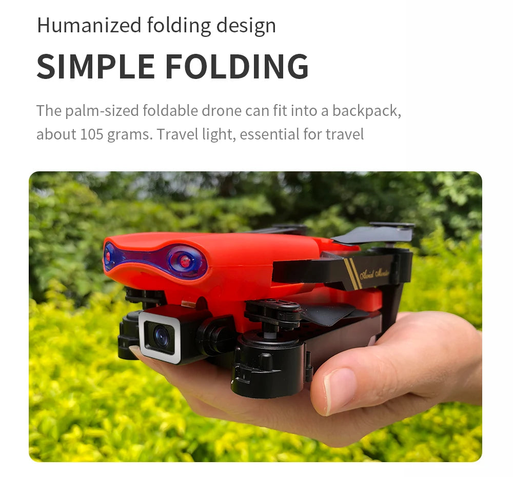 XYRC K3 Mini Drone, foldable drone can fit into backpack; about 105 grams travel light