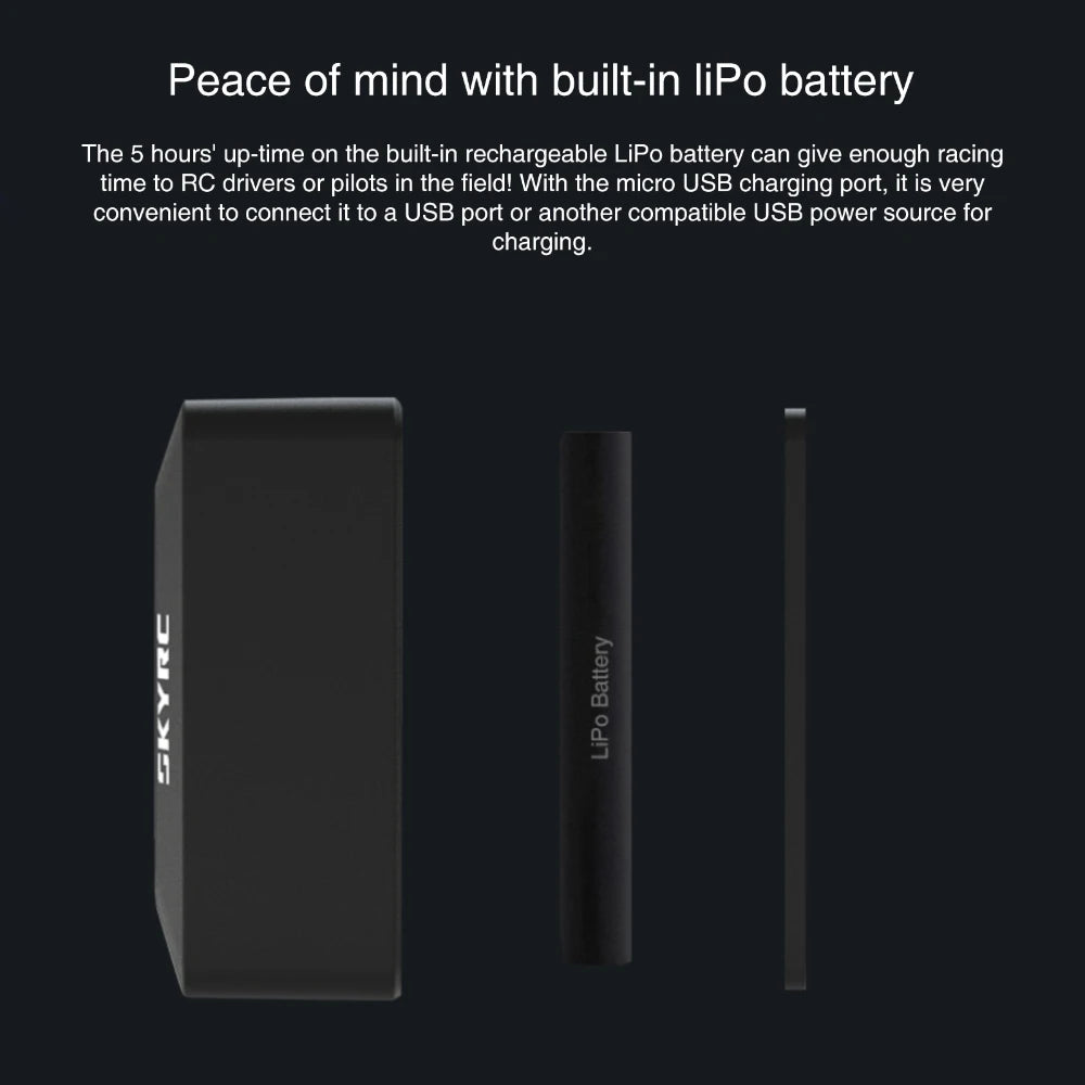 SKYRC GSM020 GNSS Performance Analyzer, built-in rechargeable LiPo battery can give enough racing time to RC drivers or