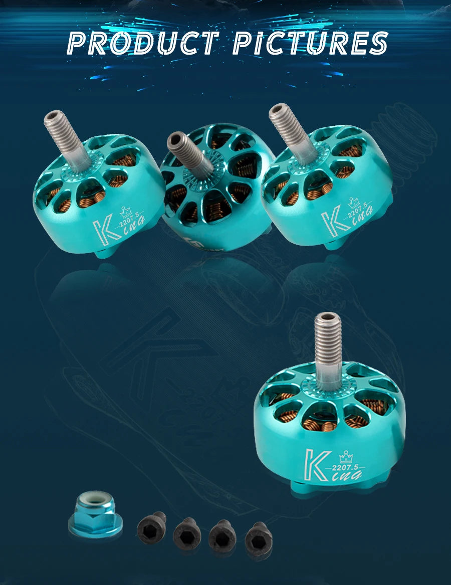 4PCS Flashhobby King Series K2207.5 2750KV 2550KV 1900KV 3-6S Brushless Motor for RC FPV Racing Freestyle 5/6Inch 4S 6S Drones 12 PRODUCT PicTURES M 2207.5 Cu4 Eua 6ua