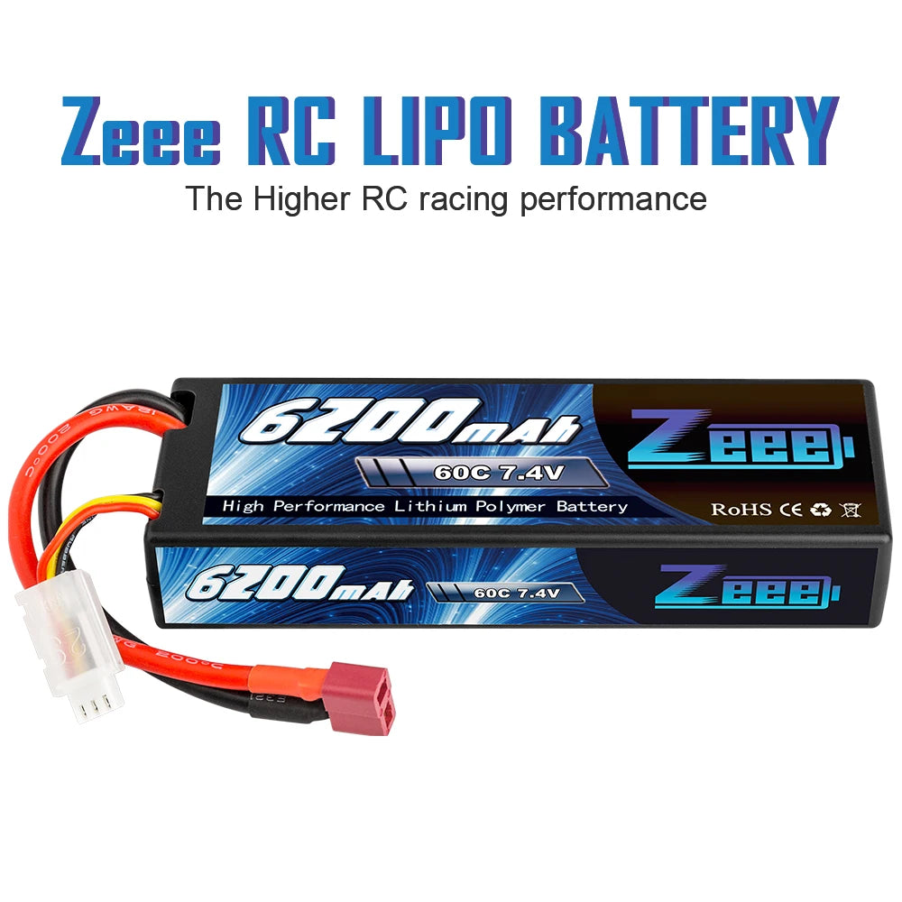 1/2units Zeee 7.4V 60C 6200mAh Lipo Battery, The Higher RC racing performance D7As 7 @e@ 60C 74V