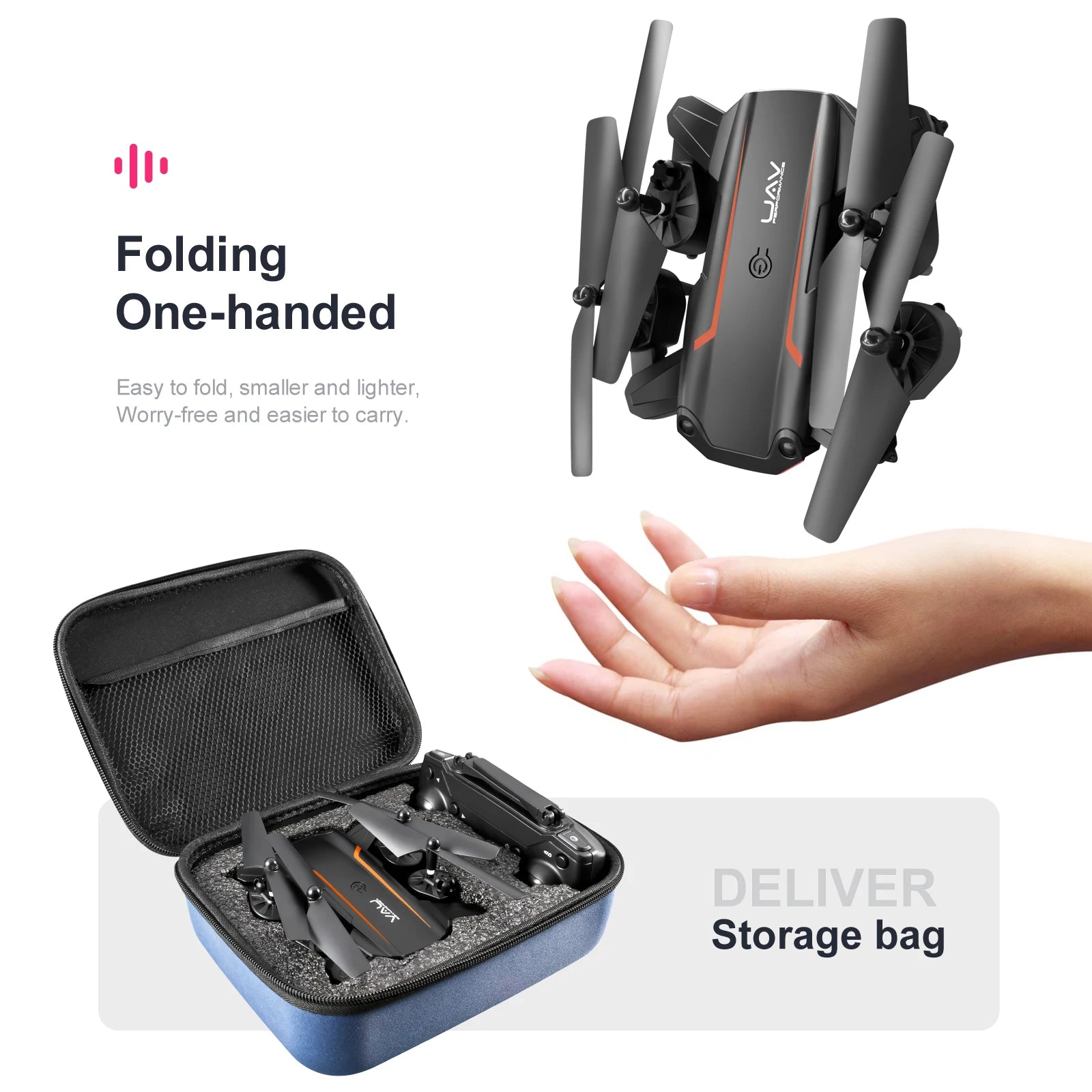 XYRC New KY603 Mini Drone, folding one-handed easy to fold, smaller and lighter; worry-