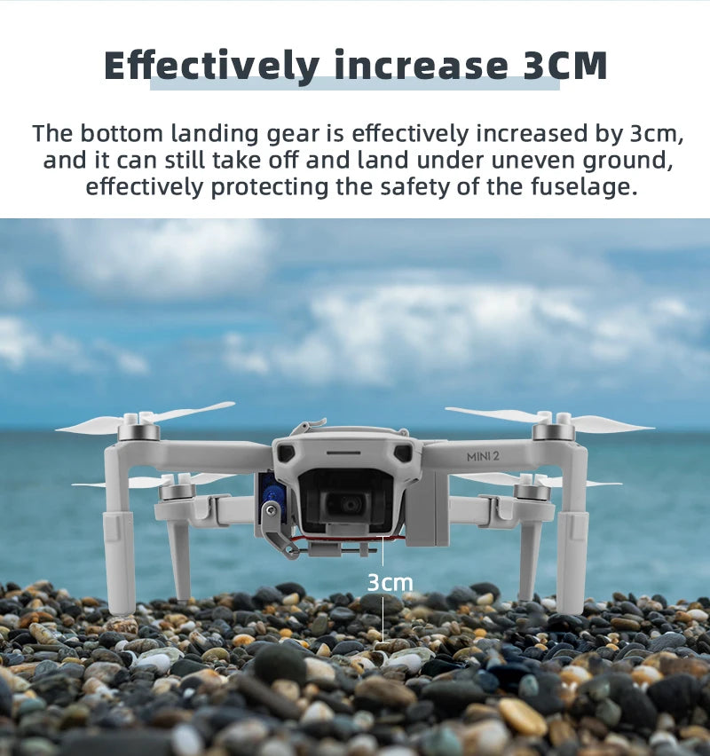 bottom landing gear is effectively increased by 3cm, and it can still take off and land