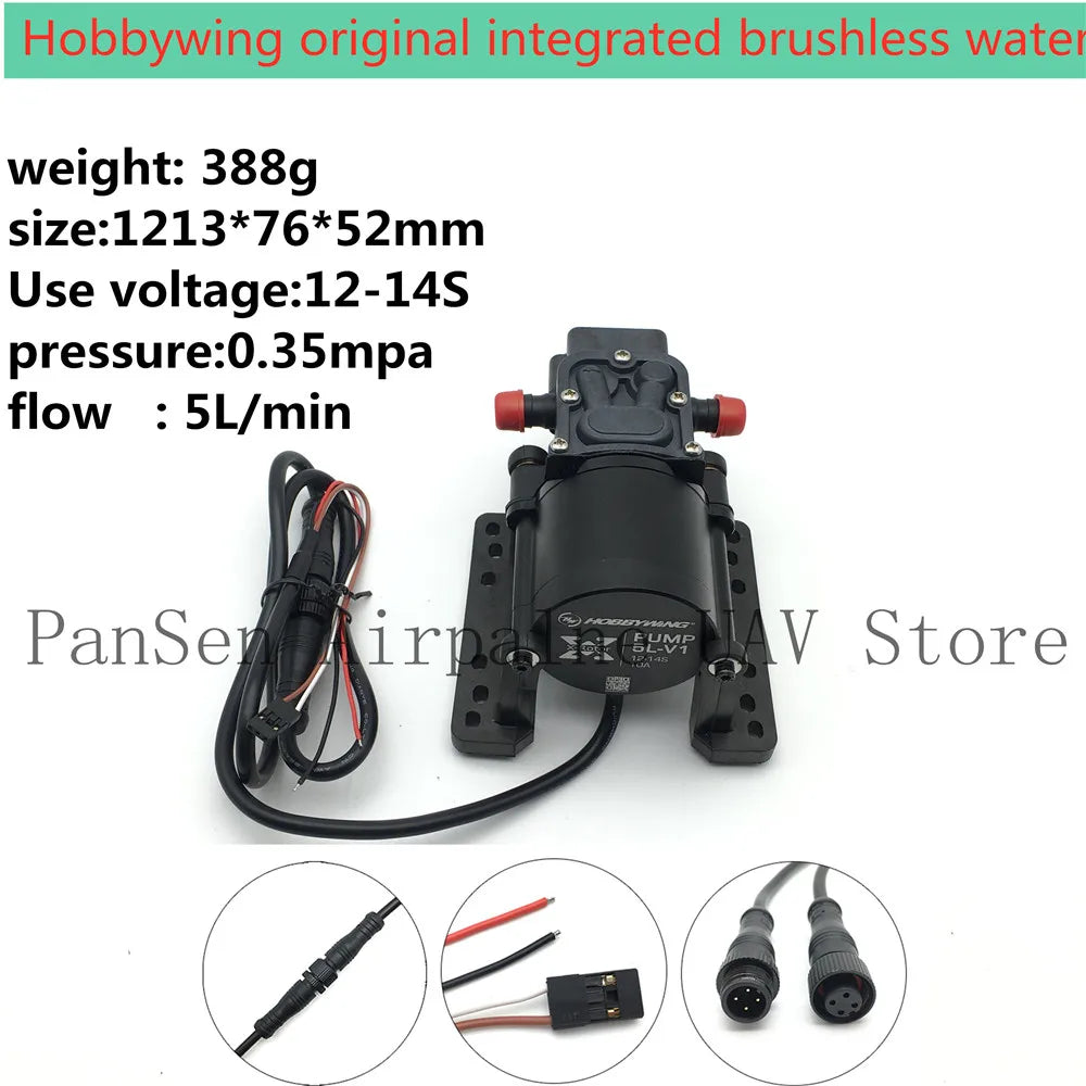 Hobbywing Combo Pump 5L Brushless Water Pump, Hobbywing original integrated brushless water weight: 388g size:1213*76*