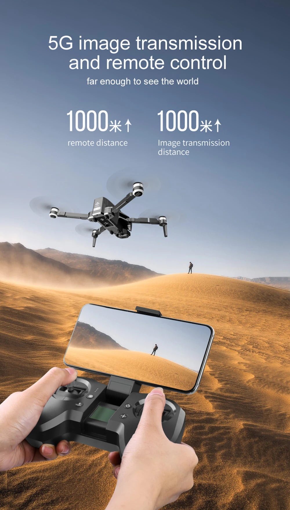VISUO ZEN K1 PRO Drone, 5G image transmission and remote control far enough to see the world 10OOs+ 1O
