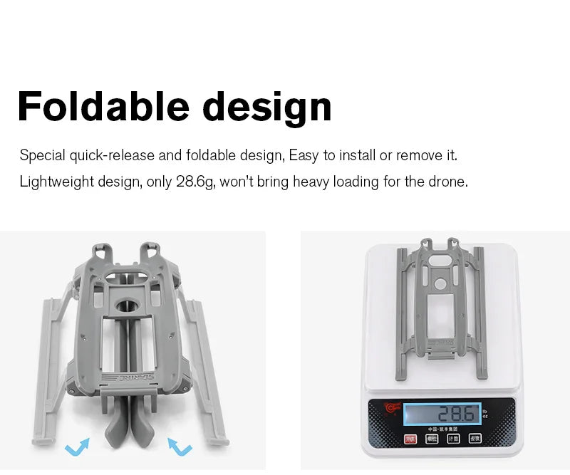 For DJI Mavic Air 2/DJI Air 2S Landing Gear Foldable Landing Skid Kit Extended Expansion For DJI Mavic Air 2 Drone Accessories 15 foldable design Easy to install or remove it. 28.6g, won't bring