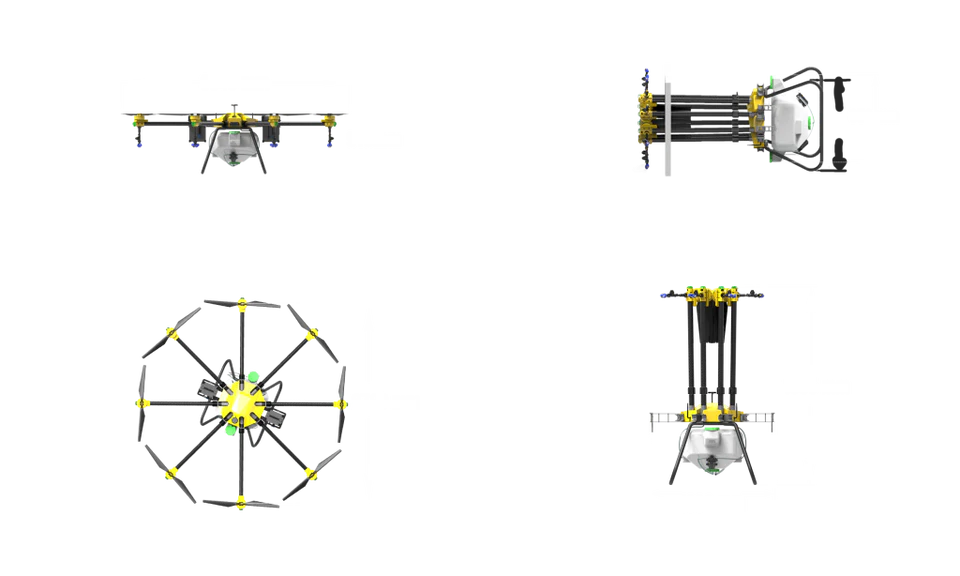H120 Agriculture Drone - 52L Water Tank Spray System / 60KG Payload Spread System 15 H120 Agriculture Drone, Tank Payload 60 kg Waterproof Grade IP65 Weight 7 kg Operating Temperature 0